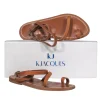 K.Jacques - Tan Leather Strappy "Loki" Sandals Sz 5