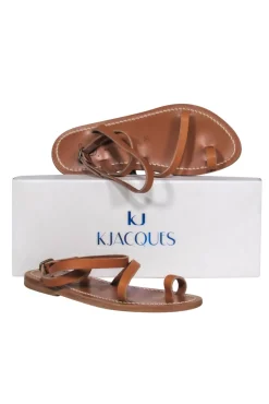 K.Jacques - Tan Leather Strappy "Loki" Sandals Sz 5