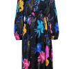 Kobi Halperin - Black & Multicolor Floral Maxi Dress Sz S