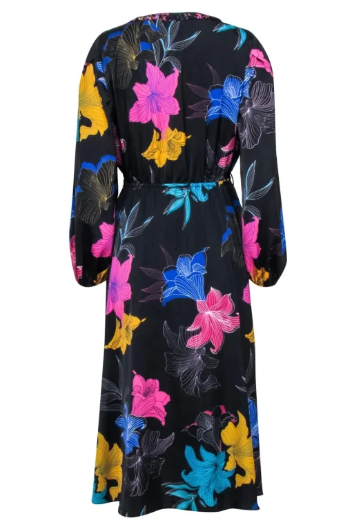 Kobi Halperin - Black & Multicolor Floral Maxi Dress Sz S