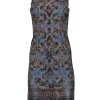 Kobi Halperin - Blue & Gold Printed Shift Dress Sz 0
