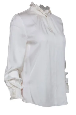 Kobi Halperin - Ivory Silk Long Sleeve Blouse Sz S