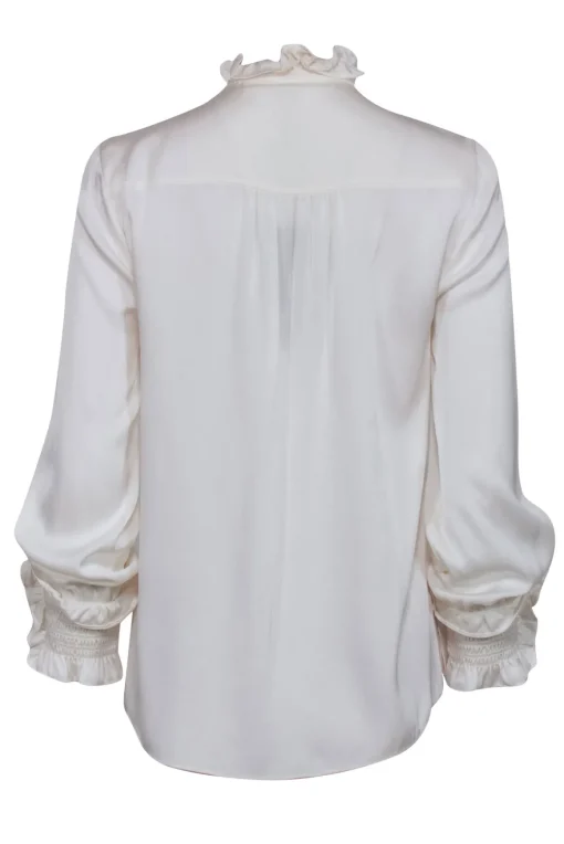 Kobi Halperin - Ivory Silk Long Sleeve Blouse Sz S