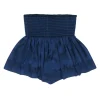 Koch - Navy Satin Smocked Waist Short Sz S