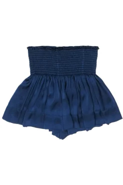 Koch - Navy Satin Smocked Waist Short Sz S