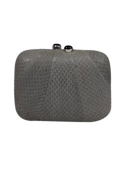 Kotur - Grey Textured Snakeskin Mini Clutch