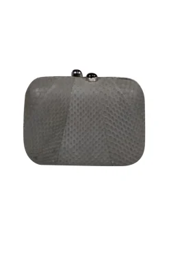 Kotur - Grey Textured Snakeskin Mini Clutch