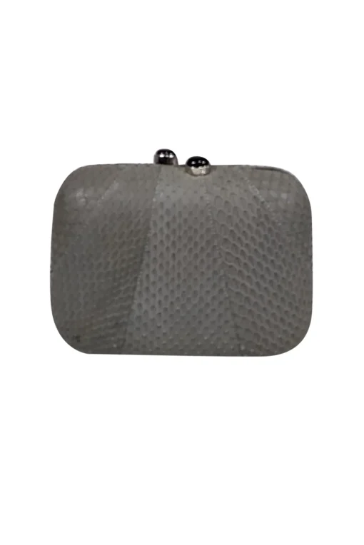 Kotur - Grey Textured Snakeskin Mini Clutch