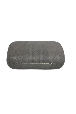 Kotur - Grey Textured Snakeskin Mini Clutch