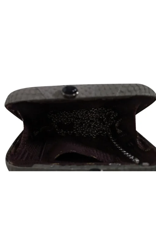 Kotur - Grey Textured Snakeskin Mini Clutch