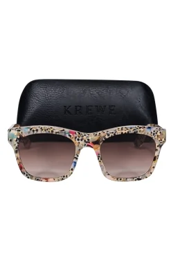 Krewe - White & Multi Color Tortoise Sunglasses