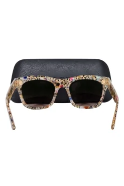 Krewe - White & Multi Color Tortoise Sunglasses