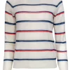 Kule - Ivory, Orange & Blue Striped Cashmere Blend Sweater Sz XS