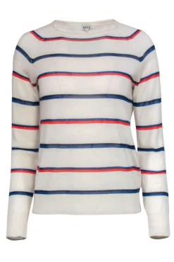 Kule - Ivory, Orange & Blue Striped Cashmere Blend Sweater Sz XS