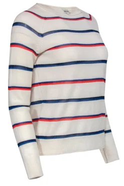 Kule - Ivory, Orange & Blue Striped Cashmere Blend Sweater Sz XS