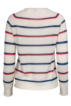 Kule - Ivory, Orange & Blue Striped Cashmere Blend Sweater Sz XS