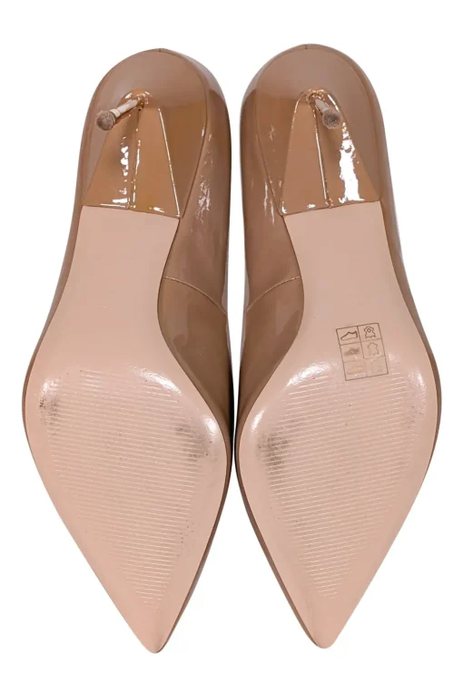 Kurt Geiger - Beige Patent Leather Pointed Toe Pumps Sz 7.5