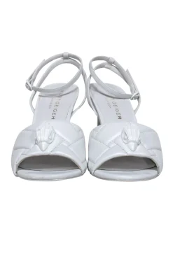 Kurt Geiger - White Leather Toe Detail Open Toe Pumps Sz 11