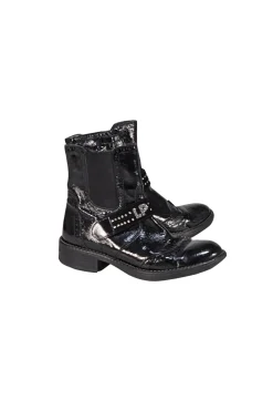 La Perla - Black Patent Textured Short Boots Sz 6