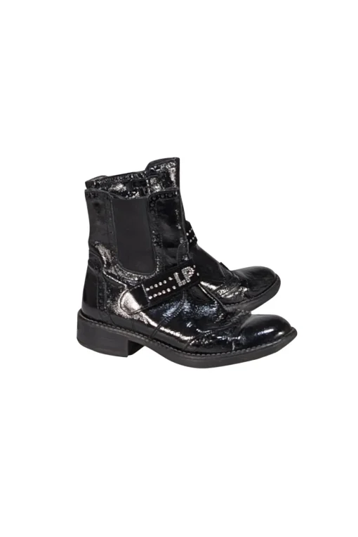 La Perla - Black Patent Textured Short Boots Sz 6
