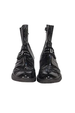 La Perla - Black Patent Textured Short Boots Sz 6