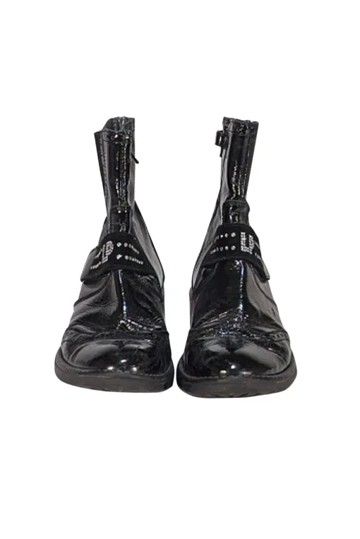 La Perla - Black Patent Textured Short Boots Sz 6