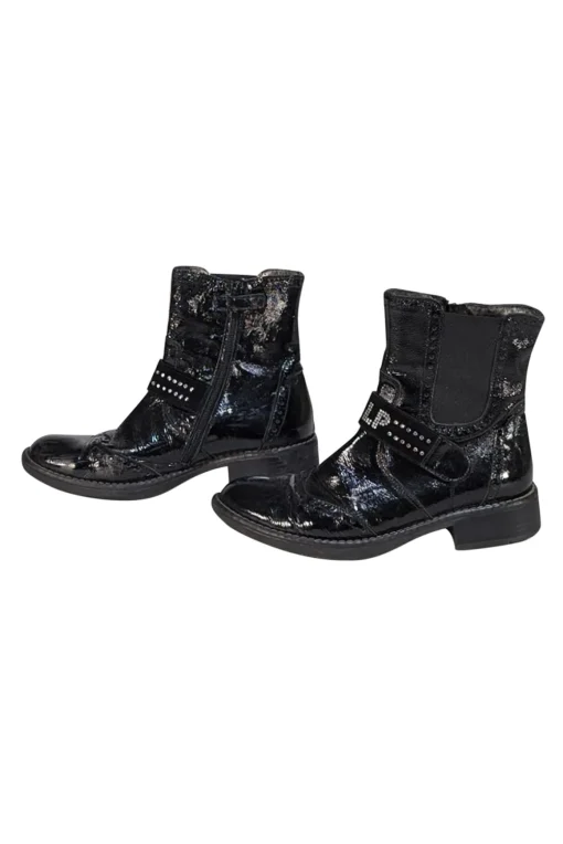 La Perla - Black Patent Textured Short Boots Sz 6