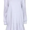 La Vie Rebecca Taylor - Lavender Shift Sweatshirt Dress w/ Ruffled Hem Sz M