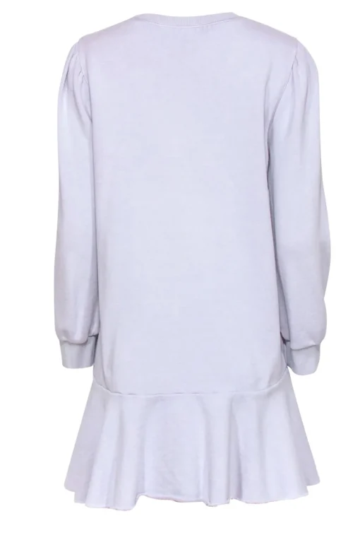 La Vie Rebecca Taylor - Lavender Shift Sweatshirt Dress w/ Ruffled Hem Sz M