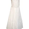 La Vie Rebecca Taylor - White Clip Dot Cotton Midi Dress Sz M