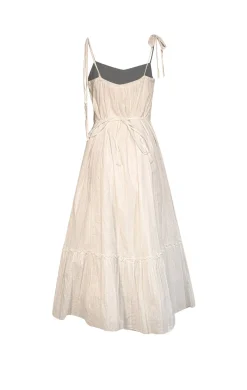 La Vie Rebecca Taylor - White Clip Dot Cotton Midi Dress Sz M