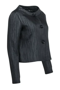 Lafayette 148 - Black Textured Collarless Blazer Sz 6