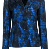 Lafayette 148 - Blue & Black Swirl Print Sz 2