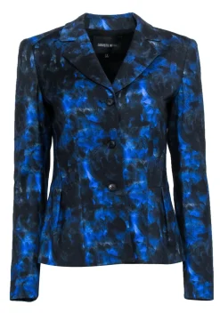 Lafayette 148 - Blue & Black Swirl Print Sz 2