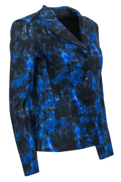 Lafayette 148 - Blue & Black Swirl Print Sz 2