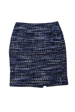 Lafayette 148 - Blue & Black Tweed Pencil Skirt Sz 6