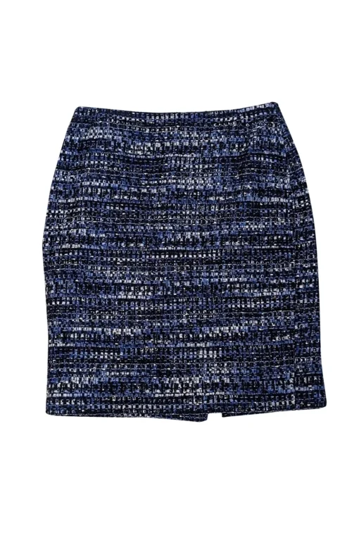 Lafayette 148 - Blue & Black Tweed Pencil Skirt Sz 6