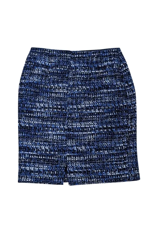 Lafayette 148 - Blue & Black Tweed Pencil Skirt Sz 6