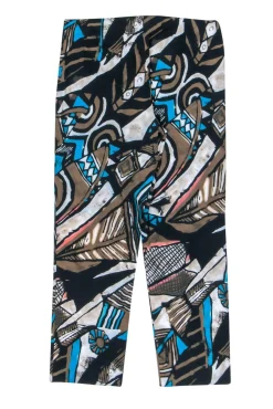 Lafayette 148 - Blue, Brown & White Printed Cropped Pants Sz 2