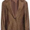Lafayette 148 - Brown Single Button Linen Blazer Sz 16