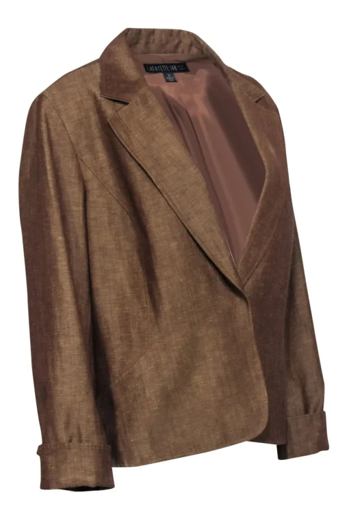 Lafayette 148 - Brown Single Button Linen Blazer Sz 16