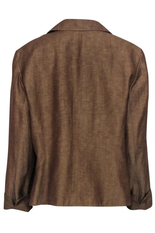 Lafayette 148 - Brown Single Button Linen Blazer Sz 16