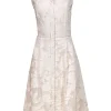 Lafayette 148 - Cream Textured Sleeveless Button Front Dress w/ Pleats Sz 10