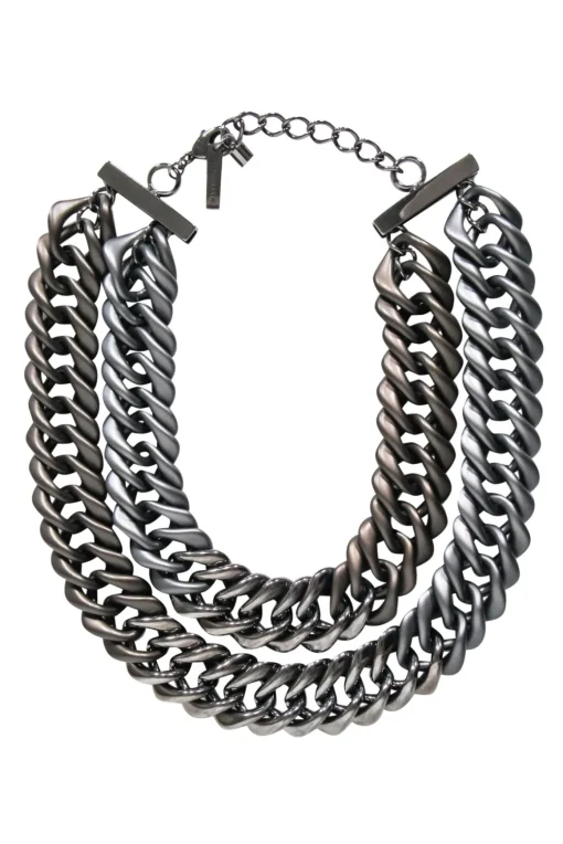 Lafayette 148 - Gun Metal Grey Thick Chain Necklace