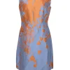 Lafayette 148 - Orange & Blue Sleeveless Cocktail Dress Sz 10