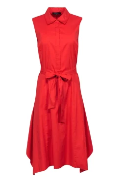 Lafayette 148 - Orange Sleeveless Midi Shirt Dress Sz 8