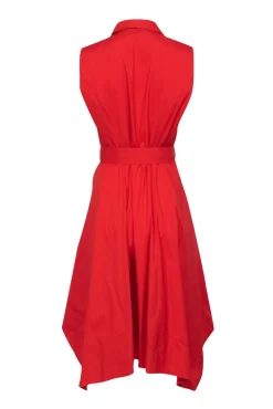 Lafayette 148 - Orange Sleeveless Midi Shirt Dress Sz 8