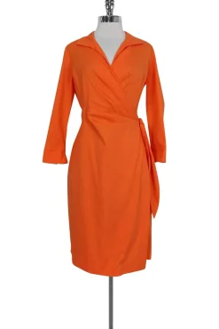 Lafayette 148 - Orange Wrap Dress Sz 2