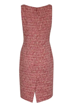 Lafayette 148 - Red & Pink Boucle Sleeveless Sheath Dress Sz 6