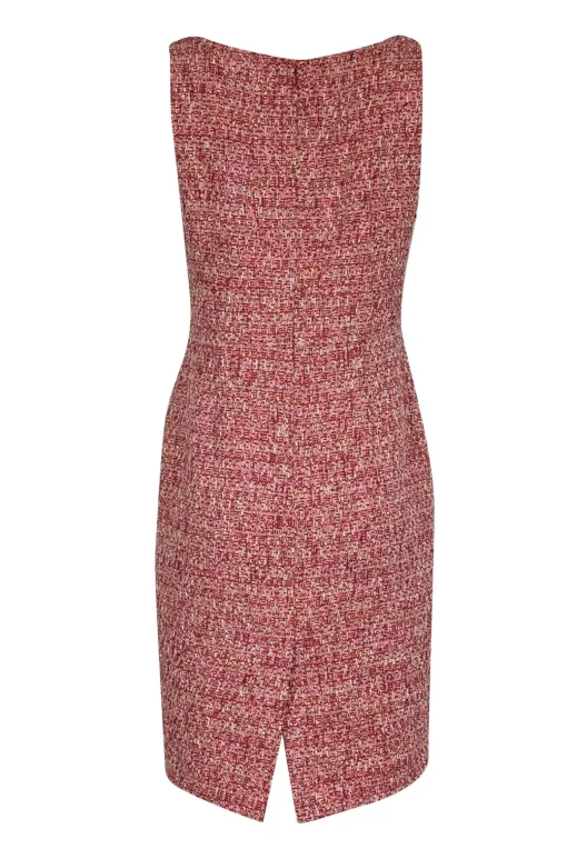 Lafayette 148 - Red & Pink Boucle Sleeveless Sheath Dress Sz 6